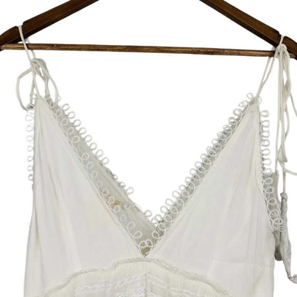 NWOT Rococo Sand Cia Tie-Shoulder White Maxi Dress Size Small MSRP $595 - Picture 7 of 10